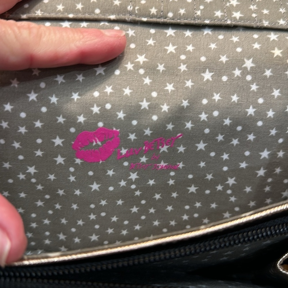 Luv Betsey crossbody wallet purse rose gold w/ gold accents and star purse charm - Picture 8 of 15